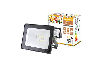 Прожектор светодиодный СДО-04-010Н 10 Вт, 4000 К, IP65, серый TDM, Народный TDM
