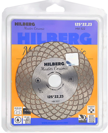 Диск алмазный отрезной 125*22,23 Master Сeramic HM522 Hilberg