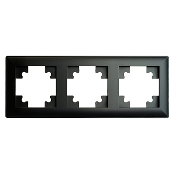 Рамка STEKKER, PFR00-7003-05 3-местная, серия Катрин, черный