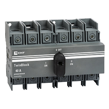 Рубильник 40A 3П реверсивный c рукояткой для прямой установки TwinBlock EKF