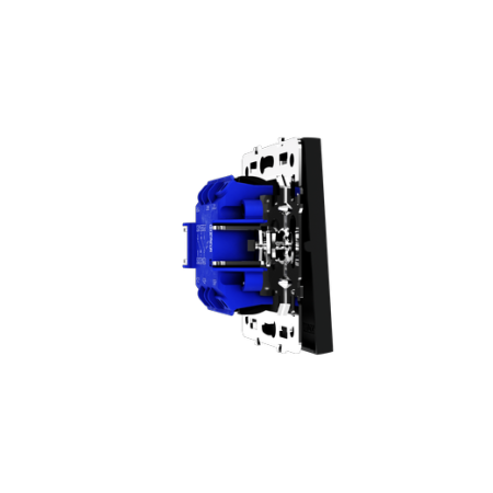 Проходной переключатель встраиваемый Voltum S70 двухклавишный 10А, (черный матовый)