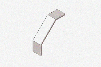 Крышка лотка замкового КЛСЗ 300х50-90 УТ1,5 для поворота трассы вниз на 90, оцинкованный лист, S1,5