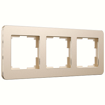 Platinum Рамка на 3 поста шампань Werkel