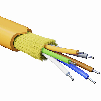 Кабель волоконно-оптич., расп.,арамидные упр.нити, внутр., нг(A)-HFLTx, 6 ОВ, категорияOM2 (G.651.1) плотный буфер, 0,4 кН, барабан 2000 м DKC