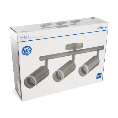 Светильник Feron ML233 настенно-потолочный под лампу GU10, черный