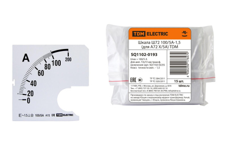 Шкала Ш72 100/5А-1,5 (для А72 Х/5А) TDM