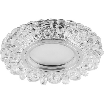 Светильник встраиваемый с белой LED подсветкой Feron CD926 потолочный MR16 G5.3 прозрачный