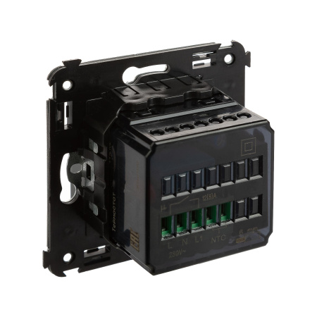 Термостат для теплых полов в стену, "Avanti", "Черный матовый" DKC