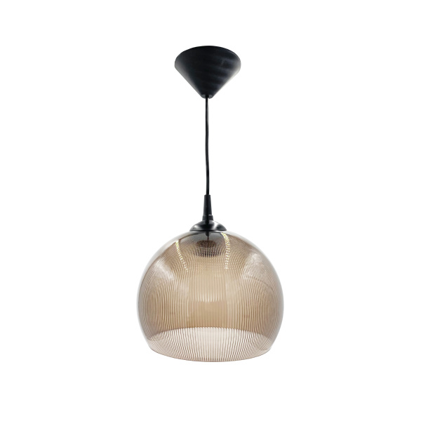 16-58 (НСБ 11-60-259) Светильник декоративный, подвесной, 230В/50Гц, 1хЕ27, мах60Вт, ø250х900мм, IP20, полистирол, дымчатый, крепление на крючок, ламп