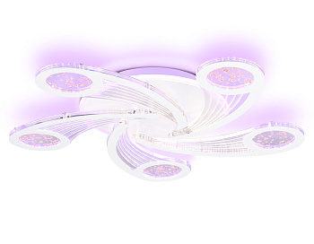 Светильник потолочный светодиодный с пультом FA4476/5 WH белый 98W 3000K+BL/4200K+PU/3000K+6400K D620*75 (ПДУ ИК) Ambrella Light