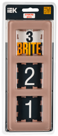 BRITE Рамка 3-мест. РУ-3-2-Бр стекло дым. RE IEK