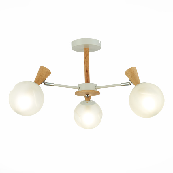 Люстра потолочная Белый, Светлое дерево/Белый E14 3*40Вт SLE220702-03 EVOLUCE