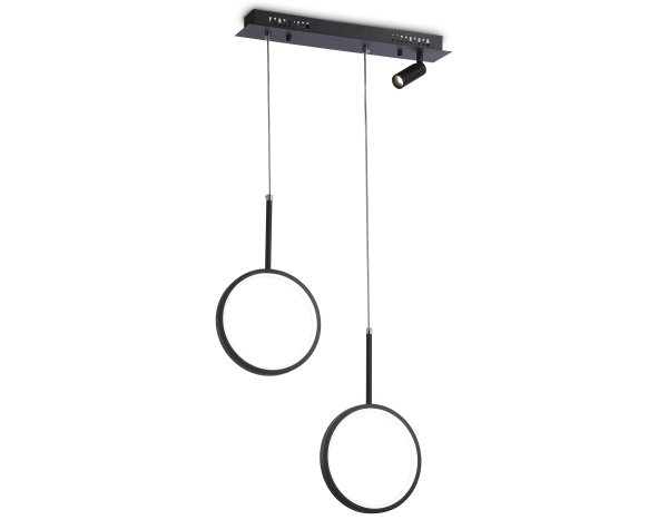 Светильник светодиодный подвесной с пультом FL5274/2+1 BK черный 38W 3000K/4200K/6400K+4200K 500*20*1200 (ПДУ ИК) Ambrella Light