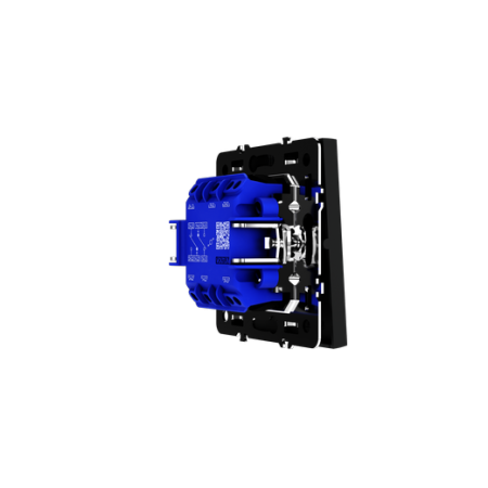 Проходной переключатель встраиваемый Voltum S70 двухклавишный 10А, (черный матовый)