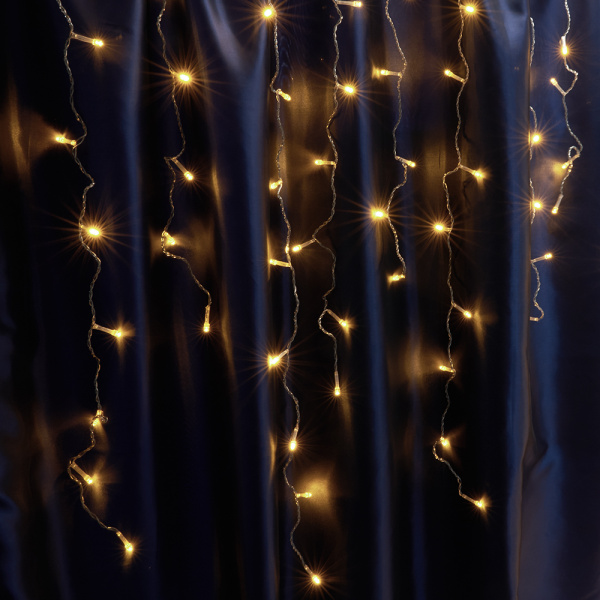 Св/д гирлянда Feron CL22 бахрома, статичная, 4,5м*0,7м + 3м 230V желтый, прозр.шнур