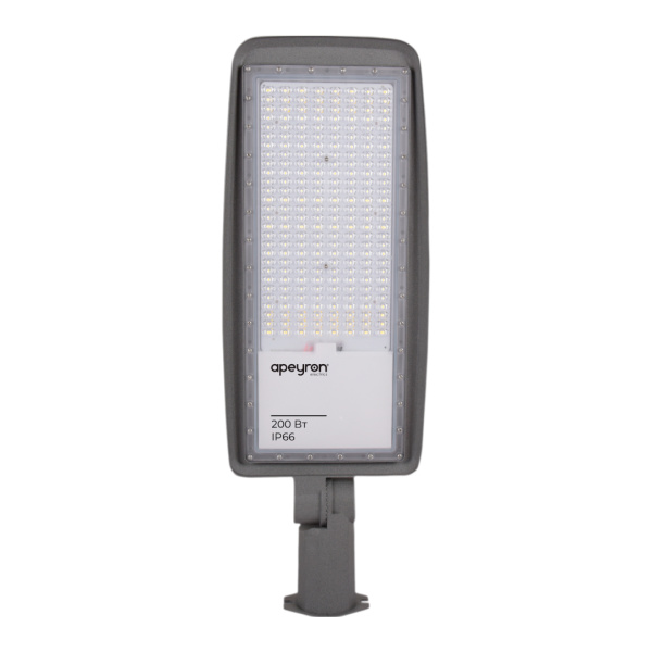 29-13 Светильник светодиодный, уличный, консольный с регулировкой наклона 200Вт, 230/50Гц, 24000лм, 5000К, IP66, КСС "Ш", 641х227х85мм, ø65мм, серый A