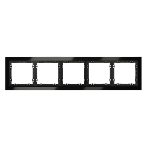 Рамка стеклянная Voltum S70 на 5 постов, (черный, стекло)