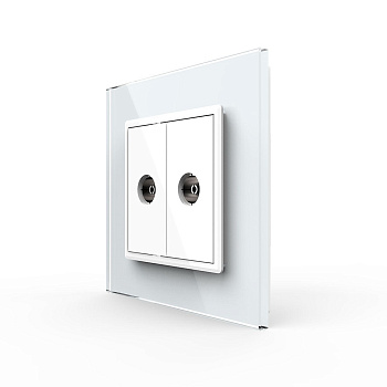 Розетка ТВ двойная Белая Livolo