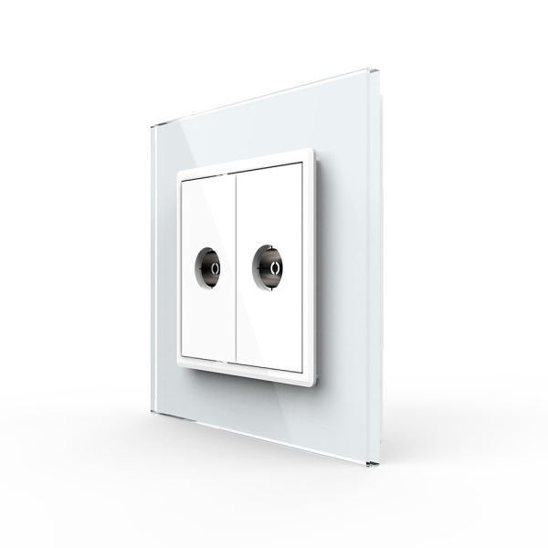 Розетка ТВ двойная Белая Livolo