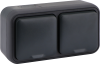 Donel W55 Розетка 2-я с защ.крышк, 2К+З., накладная, антрацит, IP55, серия (тип) DIP55