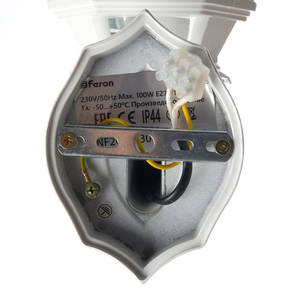 Светильник садово-парковый Feron 8101/PL8101 восьмигранный на стену вверх 100W E27 230V, белый