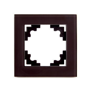 Рамка 1-местная, стекло, STEKKER, GFR00-7001-04, серия Катрин, шоколад