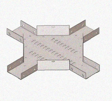 Лоток крестообразный перфорированный КМ 200х100 УТ1,5, оцинкованный лист S1,5