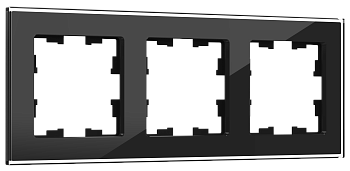 BRITE Рамка 3 -местная РУ-3-2-БрЧ стекло черный IEK