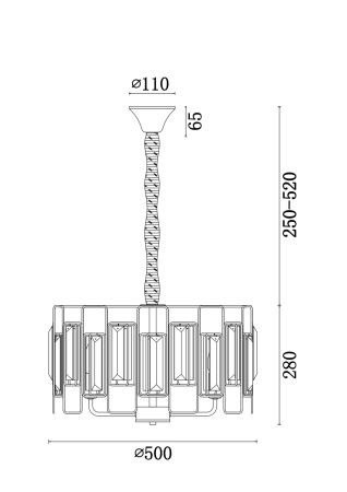 Люстра 5*E14 60Вт Матовое Золото IP20 Rowena FR5045PL-05G Freya