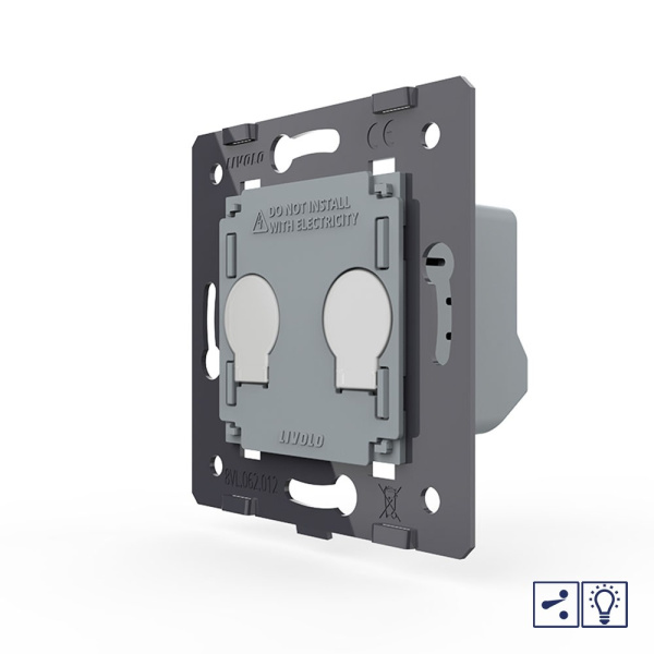 Двухклавишный проходной сенсорный диммер (механизм) Livolo