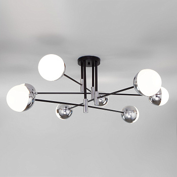 Потолочная люстра в стиле лофт 8*E27 60Вт хром IP20 Nuvola (70129/8 хром) Eurosvet