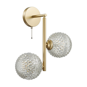 Бра с выкл.E27 2*8W LED 220V GENEVA матовое золото LUMION