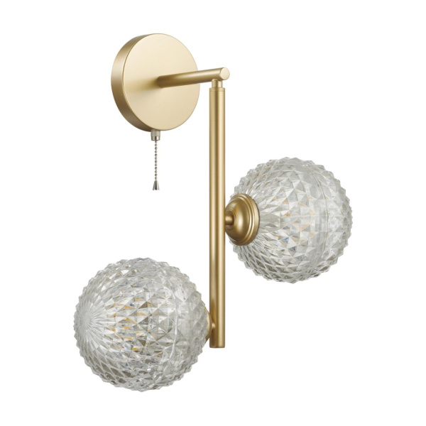 Бра с выкл.E27 2*8W LED 220V GENEVA матовое золото LUMION