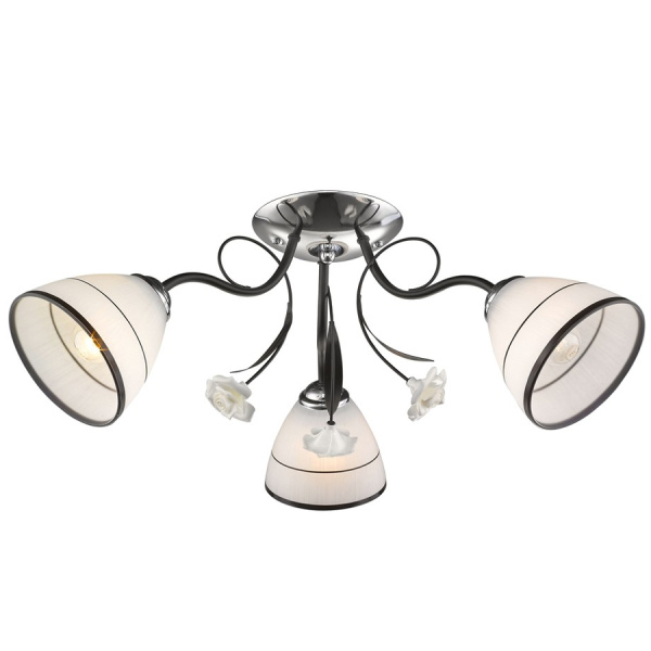 Люстра потолочная Хром, Черный/Белый, Черный E27 3*60Вт 116-107-03 VELANTE