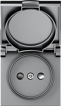 Donel A07 матовый серый накладка для розетки без заземления, с крышкой, 16A 250 В~, серия DB