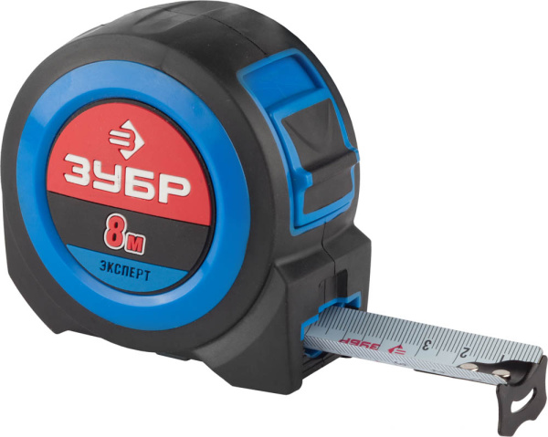 ЭКСПЕРТ 8м / 27мм мощная профессиональная рулетка со сверхшироким полотном ЗУБР