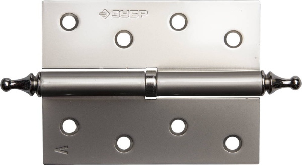 Петля дверная разъемная "ЭКСПЕРТ", 1 подшипник, цвет мат. никель (PN), левая, с крепежом, 100х75х2,5мм,2шт ЗУБР