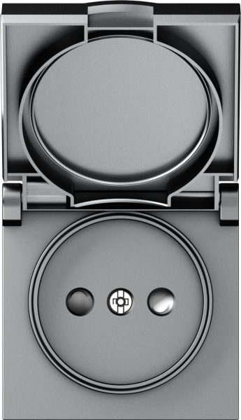 Donel A07 матовый серый накладка для розетки без заземления, с крышкой, 16A 250 В~, серия DB