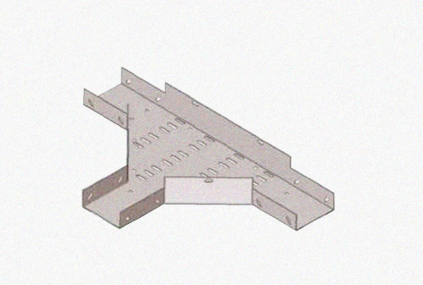 Лоток тройниковый замковый перфорированный ОТЗ 400х80 УТ1,5, нержавеющая сталь, S0,8