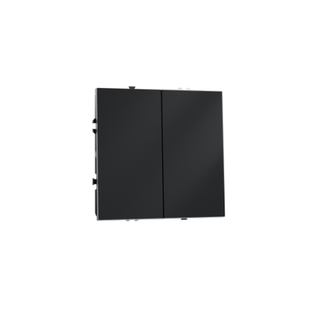 Выключатель с самовозвратом встраиваемый Voltum S70 двухклавишный 10А, (графит)