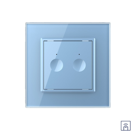 Двухклавишный сенсорный выключатель Module с функцией радиоуправления, цвет синий Livolo