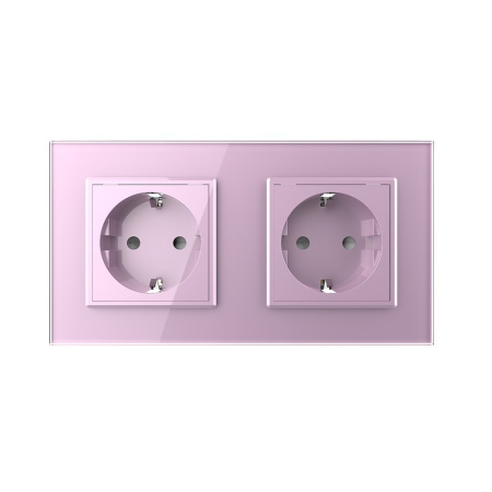 Розетка электрическая 16А 2 поста, цвет розовый Livolo