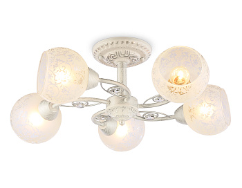 Потолочная люстра TR3062/5 WH/SL/FR белый/серебро/белый матовый E27/5 max 40W D615*245 Ambrella Light