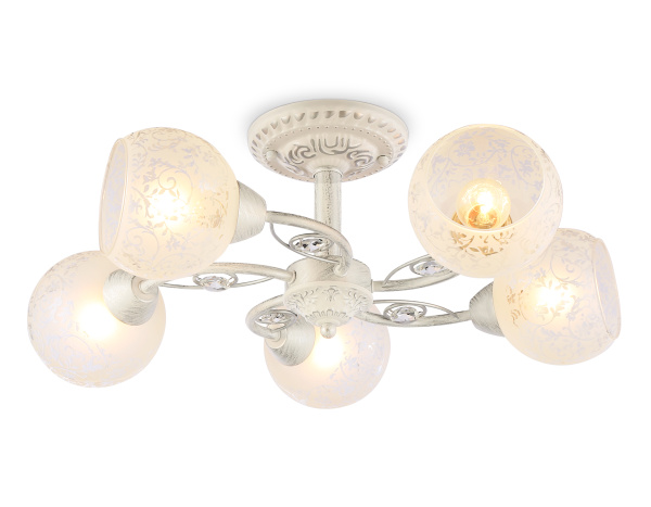 Потолочная люстра TR3062/5 WH/SL/FR белый/серебро/белый матовый E27/5 max 40W D615*245 Ambrella Light