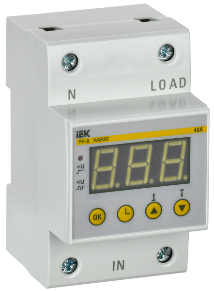 Реле напряжения РН-д однофазное 54мм 40А IEK