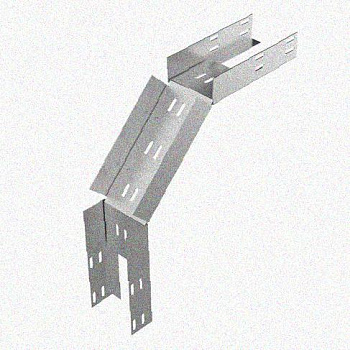 Лоток замковый перфорированный КСЗ 400х60-90 УХЛ1 для поворота трассы вниз на 90, горячее цинкование, S1,5