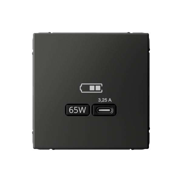 ARTGALLERY USB РОЗЕТКА тип-С 65Вт высокоскор.заряд. QC, PD, механизм, БАЗАЛЬТ Systeme Electric