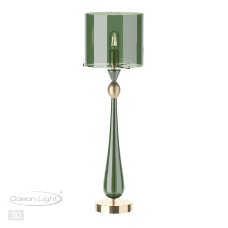 База для высокой лампы E27 1*60W TOWER золотой/зеленый/стекло ODEON LIGHT