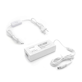 03-19 Блок питания (адаптер), 12В, 48 Вт, 85-265В, 4А, IP44, 114х53х33мм, коннектор 2.5 x 5.5мм, пластик, белый Apeyron