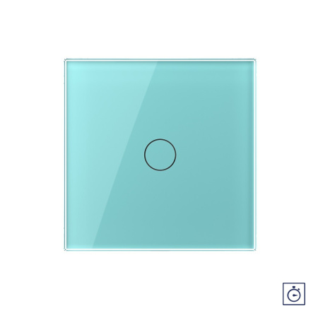 Сенсорный выключатель с таймером 1 клавиша 1 модуль Зеленый Livolo